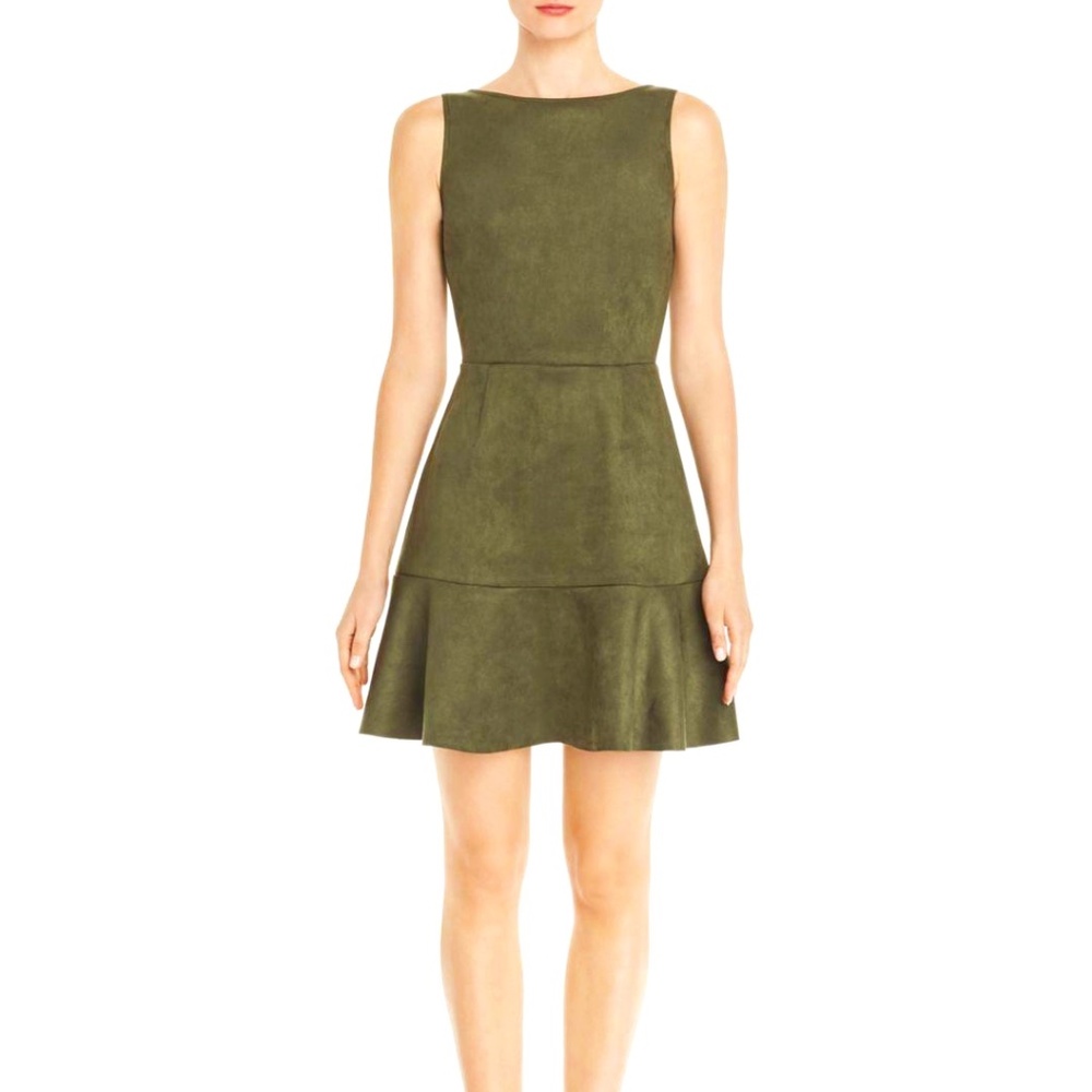 AQUA Sleeveless Faux-Suede Dress- NWT